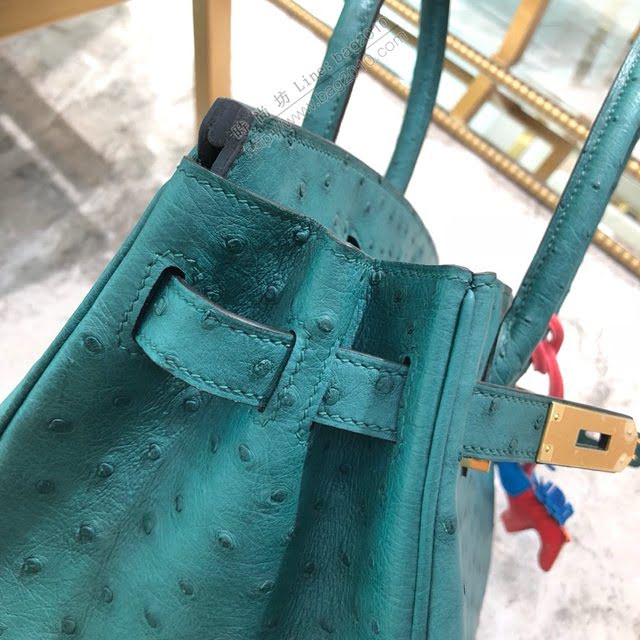 Hermes女包 愛馬仕Birkin30cm Hermes鉑金包 進口k級鴕鳥皮 手工蠟線縫製 Hermes鴕鳥皮手提女包  am1988